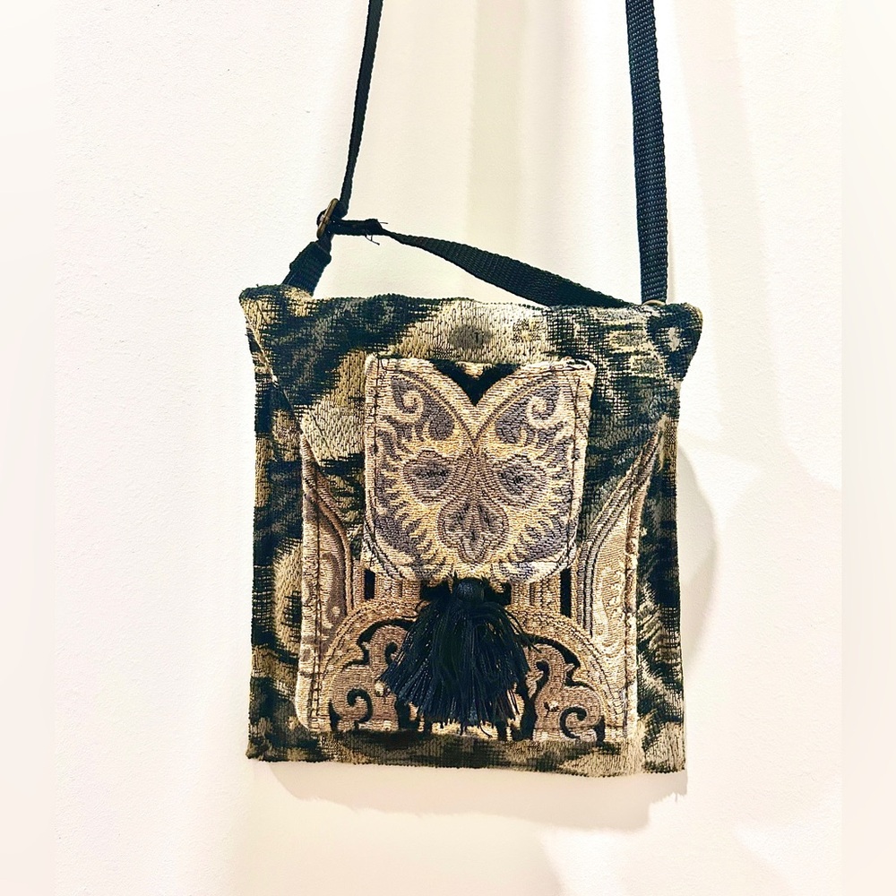 Janet McKinstry Designer Artisan Handmade Upholstery crossbody bag purse